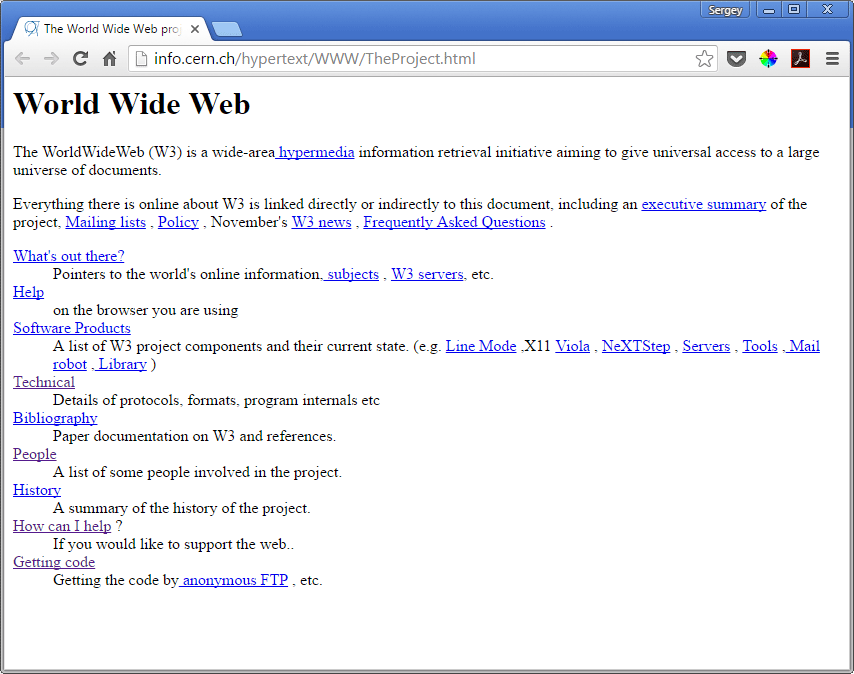 first web page